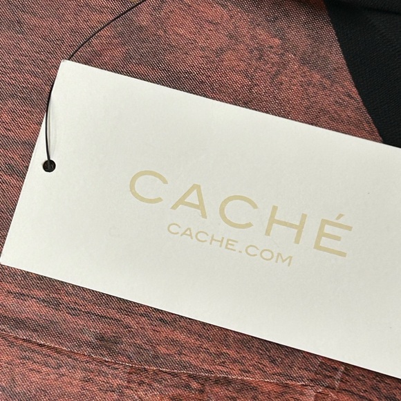 Cache Black Blouse Mock Neck Cold Shoulder Dolman Long Sleeve Size S NWT - Picture 8 of 8